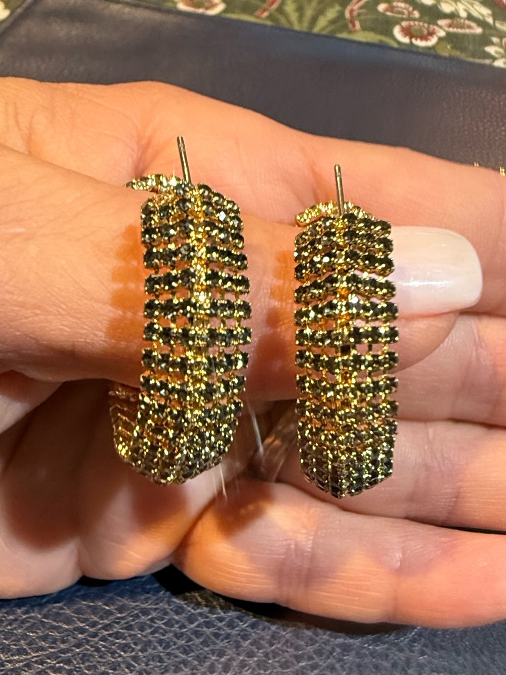Gold Beaded Hoop Earrings - Women Jewelry